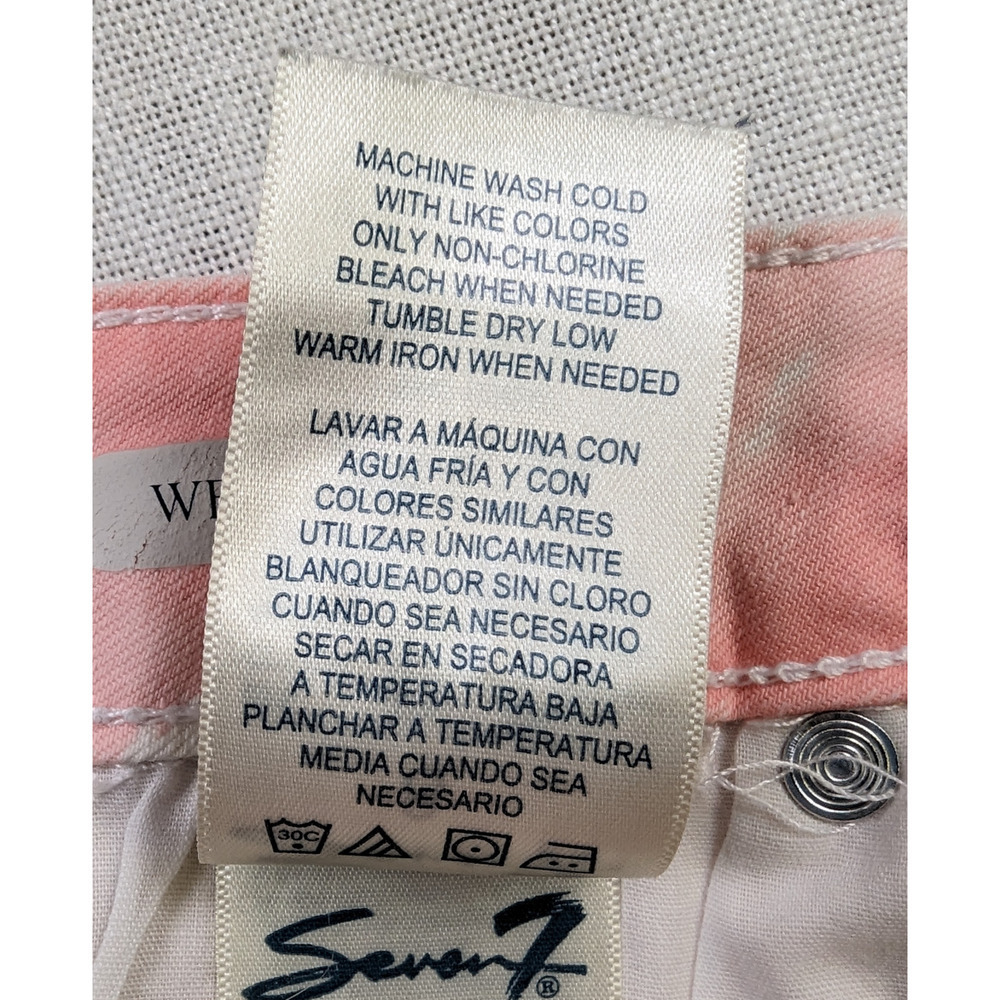 Seven 7 Jeans Pink Tie Dye Weekend Short Size 8 - Picture 6 of 8